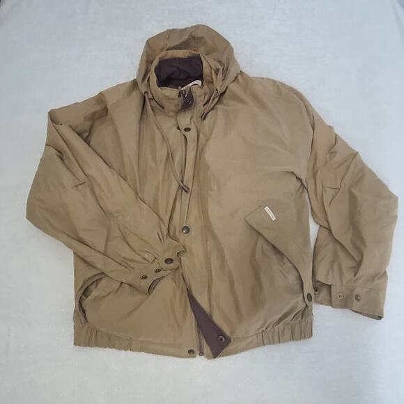 London Fog mens brown rain quilted removable liner jacket Sz Large Long Gorpcore - Picture 3 of 11